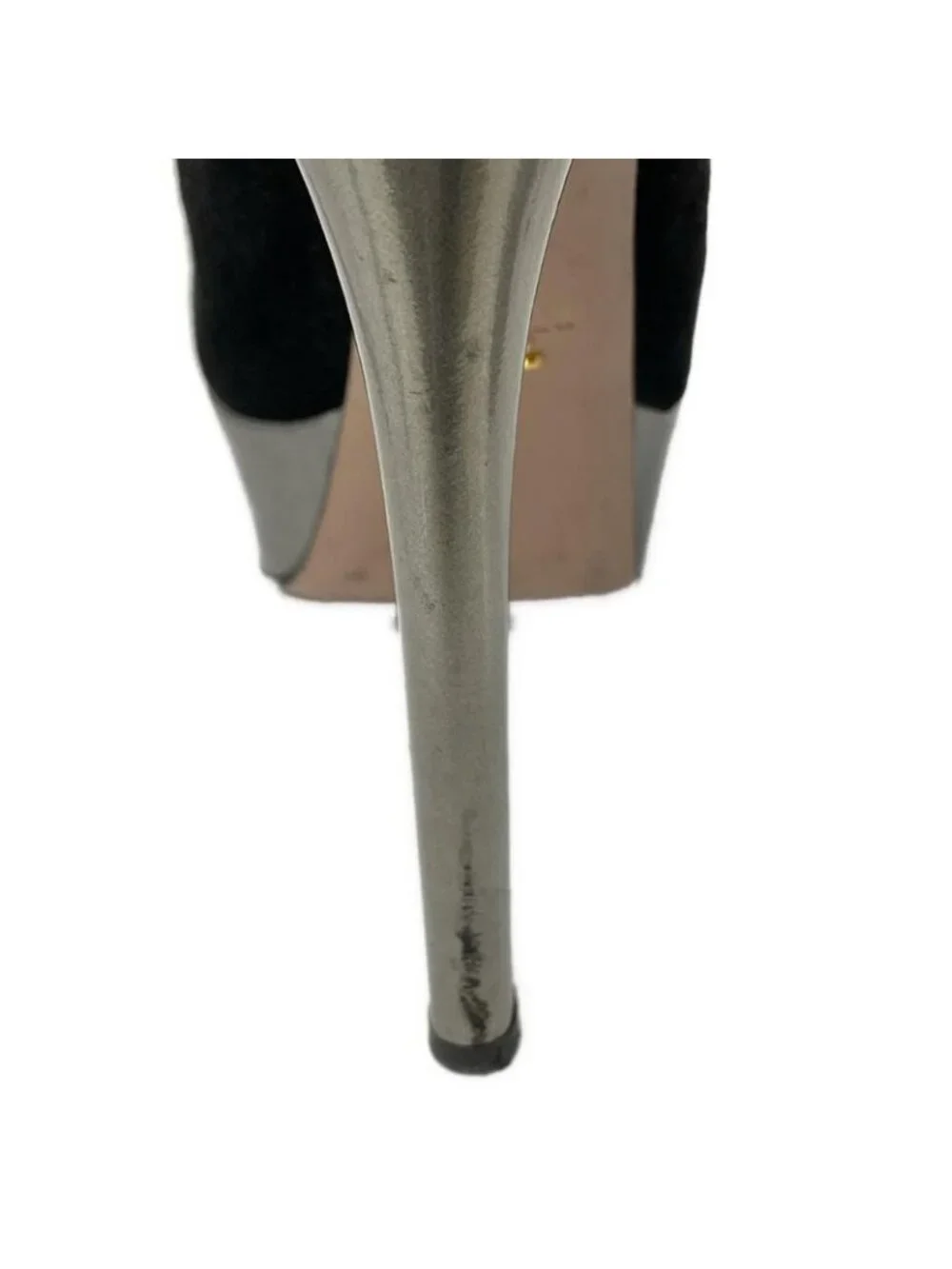 Prada Mule 37 Black Silver High Heels Leather - Picture 9 of 10